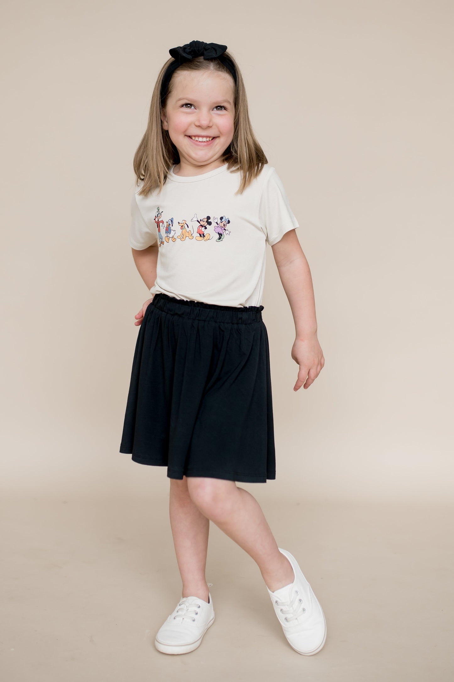 Toddler Basic Tee in Mickey and Friends on Ecru