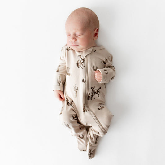 Zippered Footie in Classic Cowboy