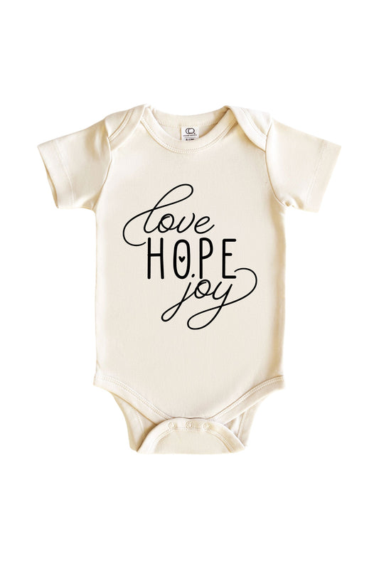 Love Hope Joy Graphic Bodysuit | Natural