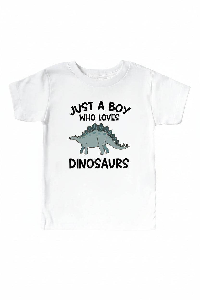 Loves Dinosaurs Kids Graphic Tee | White